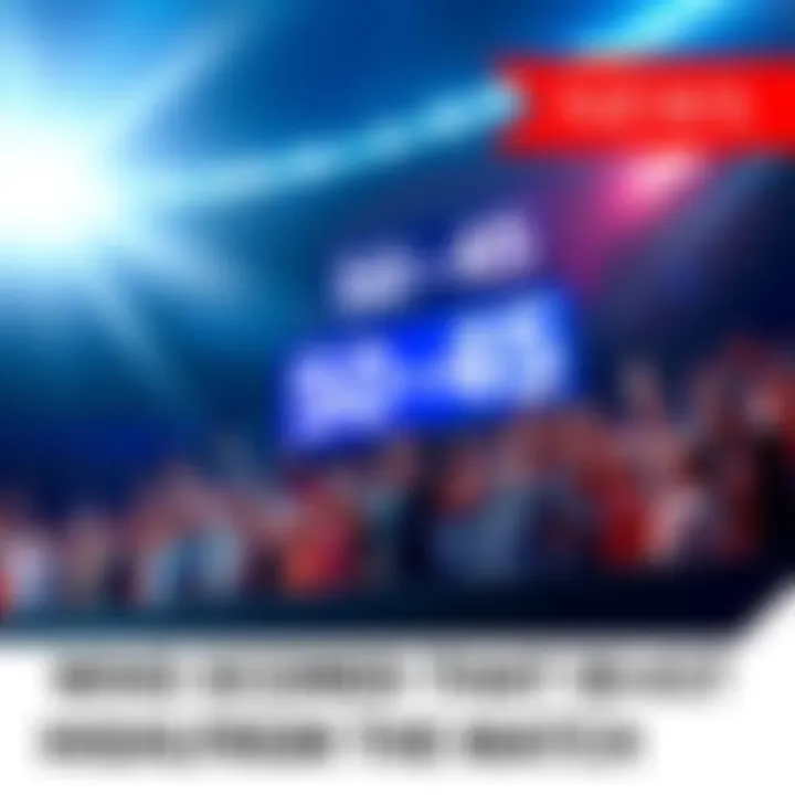 Fans celebrating a key moment in the match with a scoreboard showing 50-45.