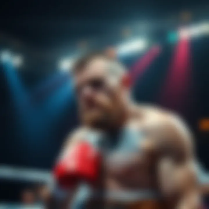 McGregor in the Ring Conor McGregor looking frustrated in the ring during his latest fight, showing signs of struggle and disappointment.