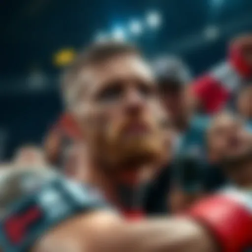 McGregor and French Teams Losing Conor McGregor looking disappointed after a match while French sports fans react to a loss, showcasing the impact on sports betting