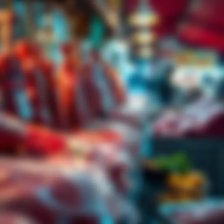 A close-up view of various meat products displayed on a market stall, illustrating investment opportunities in the meat sector.