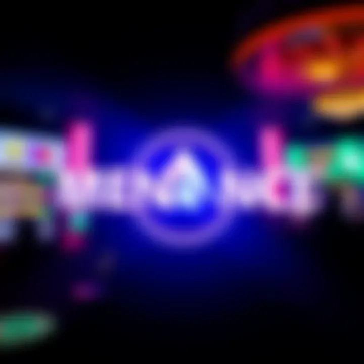 A graphic representation of Menance Casino featuring a modern logo with cryptocurrency symbols and gaming elements.