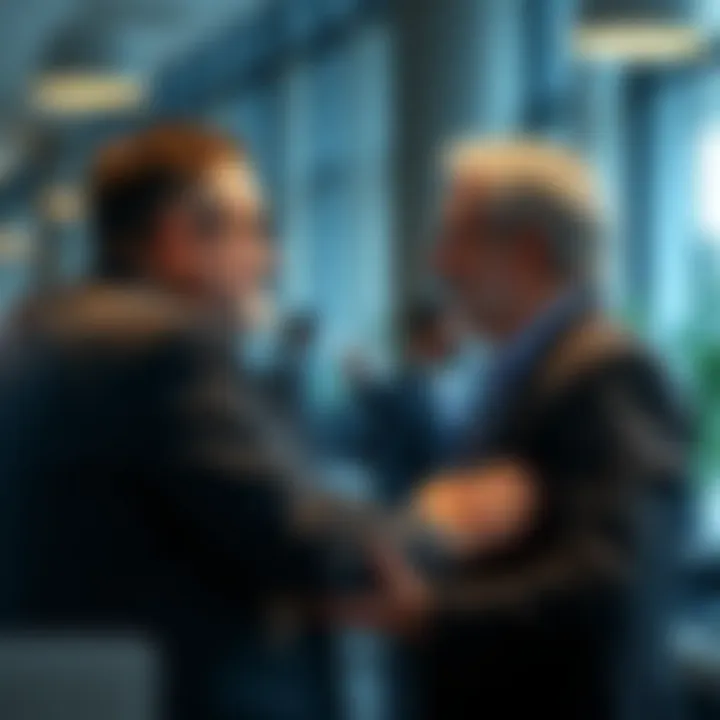 A mentor guiding a younger person in a professional setting, emphasizing leadership dynamics.