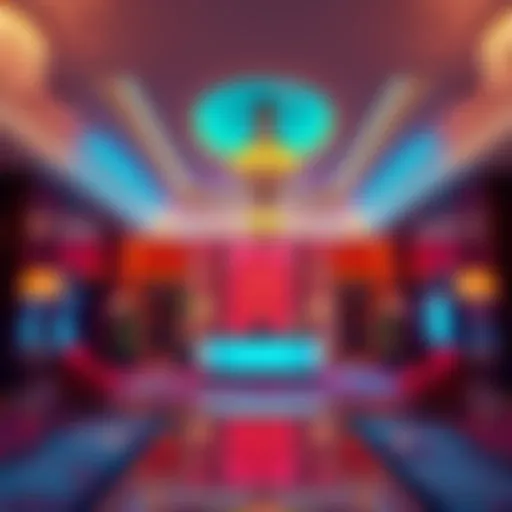 A welcoming lobby at an MGM property with bright decorations and a reception desk