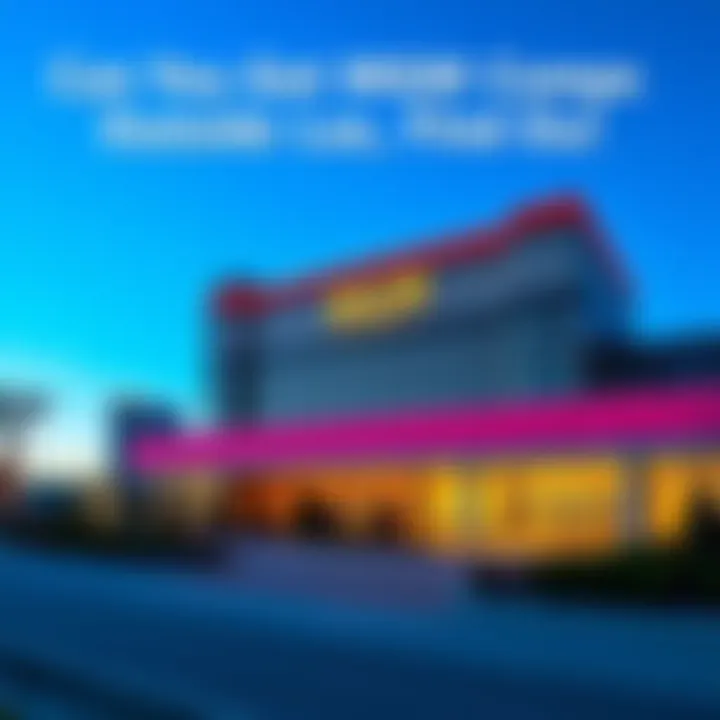 A view of the MGM Detroit hotel building, showcasing its modern architecture against a clear blue sky.