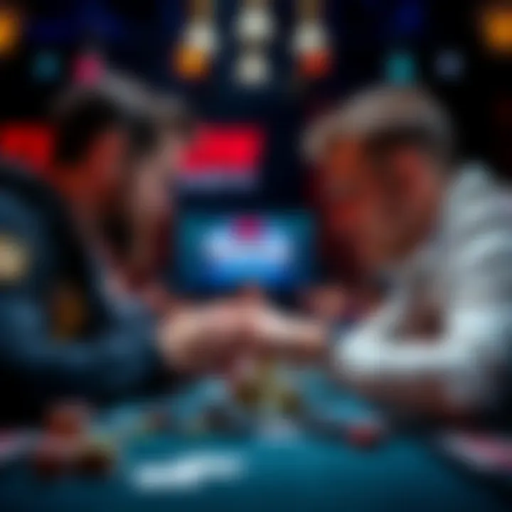 Mikolaitis vs Kabrhel Showdown Dominykas Mikolaitis and Martin Kabrhel face off during the Triton NLH 7-Handed event, with poker chips and cards on the table.