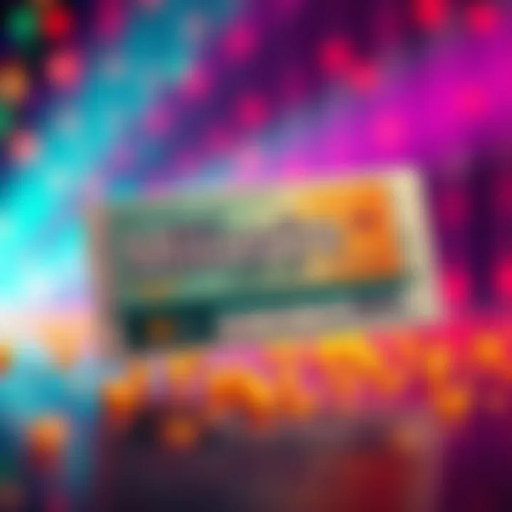 A colorful lottery ticket featuring the Millionaire for Life logo and details about the $5 daily draw, set against a vibrant background.