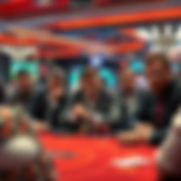 Miserable Behavior at Live Tables A group of unhappy players at a casino table, showing frustration and disappointment during a game.