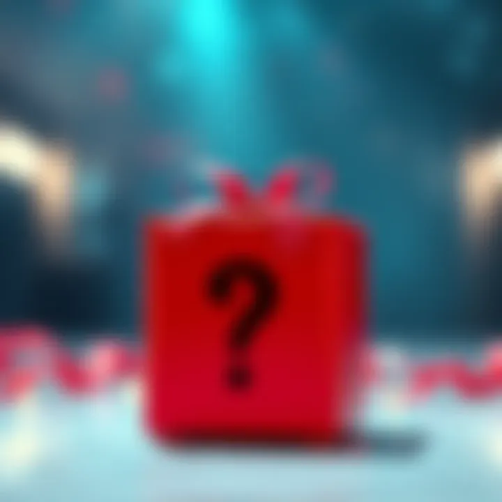 A gift box with a question mark, symbolizing the absence of Dahiana's monthly VIP gift.