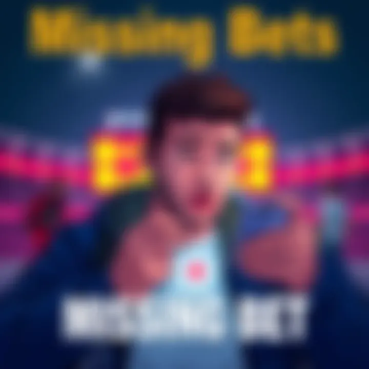 Illustration of a confused person looking at a smartphone with a missing bet notification on the screen