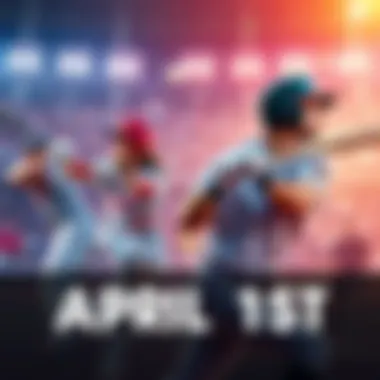 Baseball players in action during a game on April 1st, showcasing key matchups and intense competition