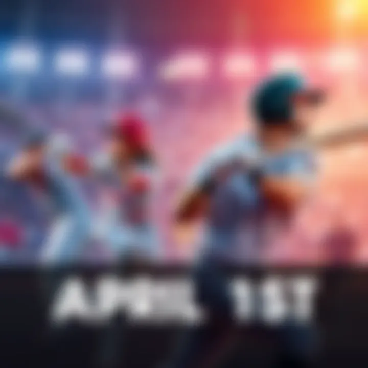 Baseball players in action during a game on April 1st, showcasing key matchups and intense competition