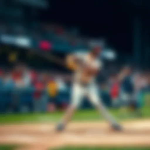 A baseball player hitting a home run during a game with fans cheering in the background.