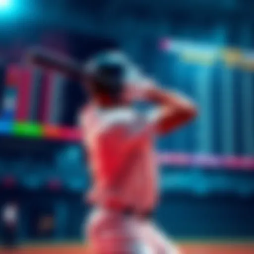 A baseball player in action with betting slips and odds in the background