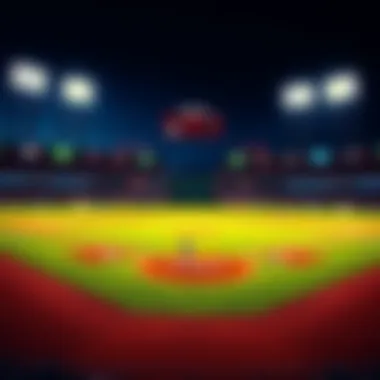MLB Betting Insights A baseball field with a scoreboard showing upcoming games, focusing on betting insights for August 8, 2026.