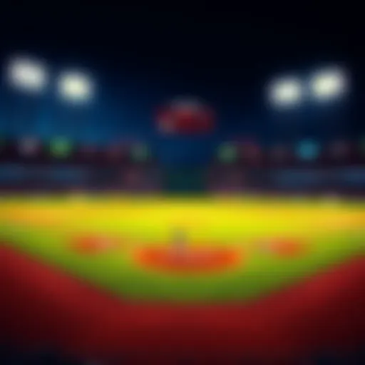 MLB Betting Insights A baseball field with a scoreboard showing upcoming games, focusing on betting insights for August 8, 2026.
