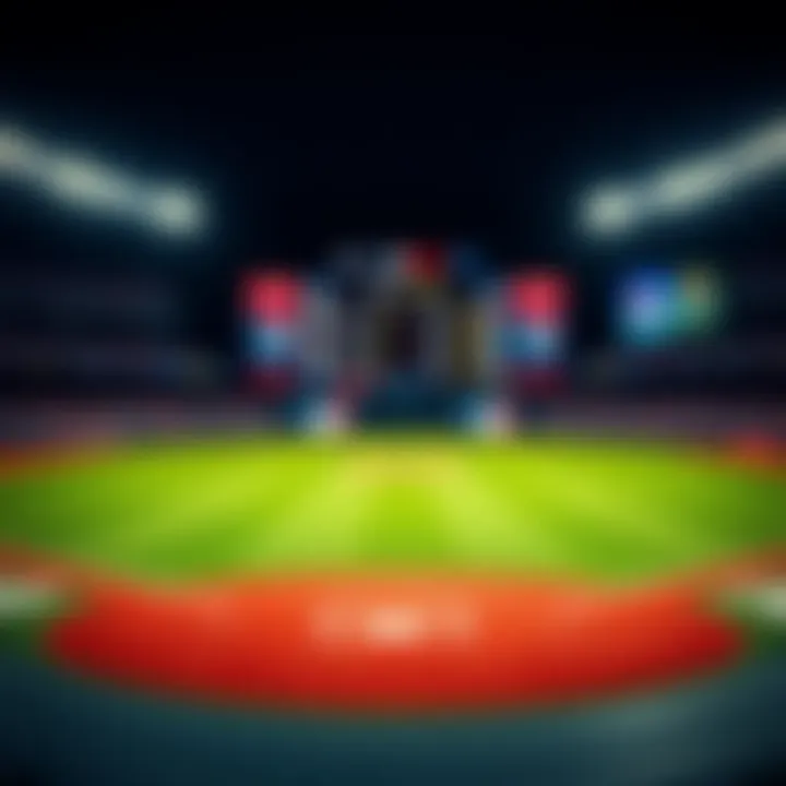 A baseball field with betting odds displayed on a scoreboard, reflecting MLB games and predictions.