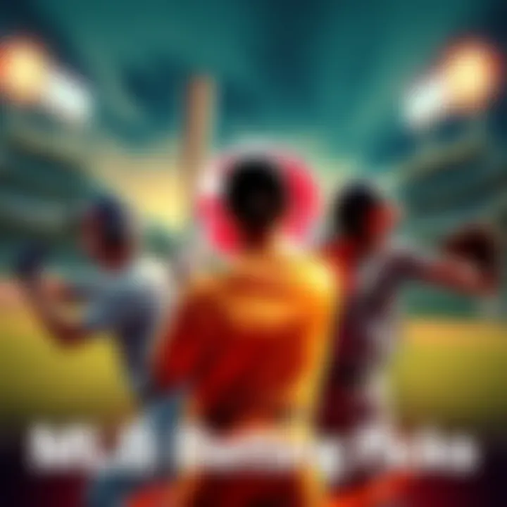 Baseball players and betting odds with a backdrop of a stadium