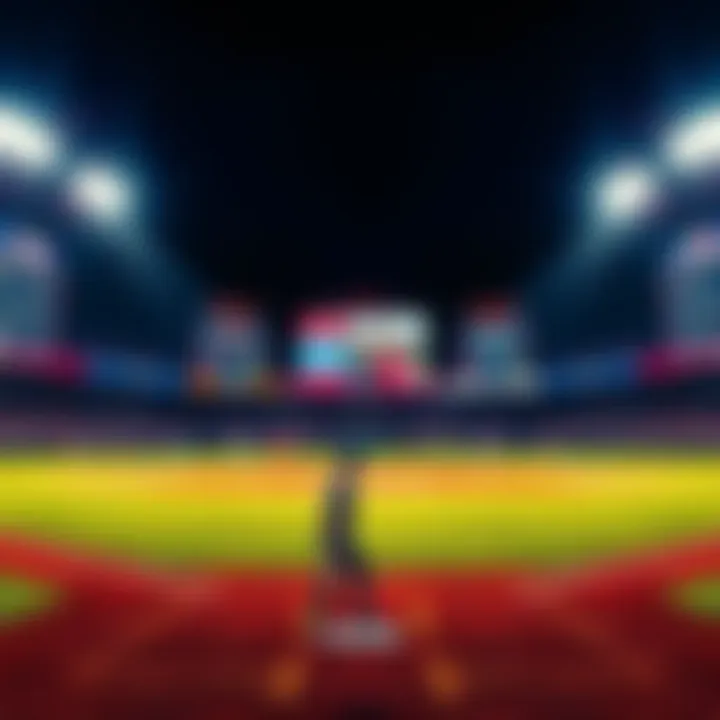 A baseball field with odds and stats displayed, highlighting MLB betting options