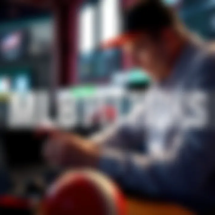 MLB Betting Picks A baseball fan reviewing betting picks and player props for April 6 games on a laptop with baseball gear around.