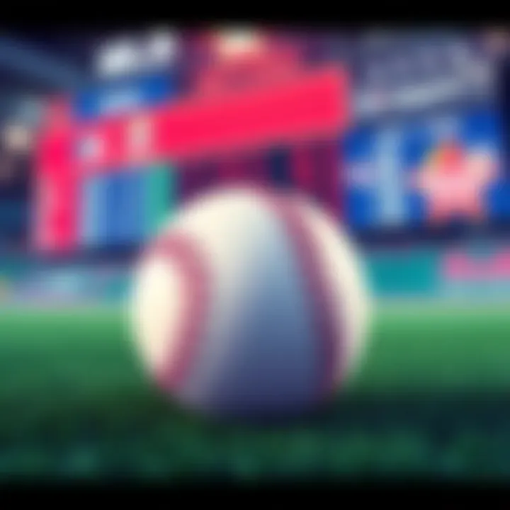 Illustration showing a baseball with betting odds and a scoreboard in the background, symbolizing MLB prop bets and home run predictions.