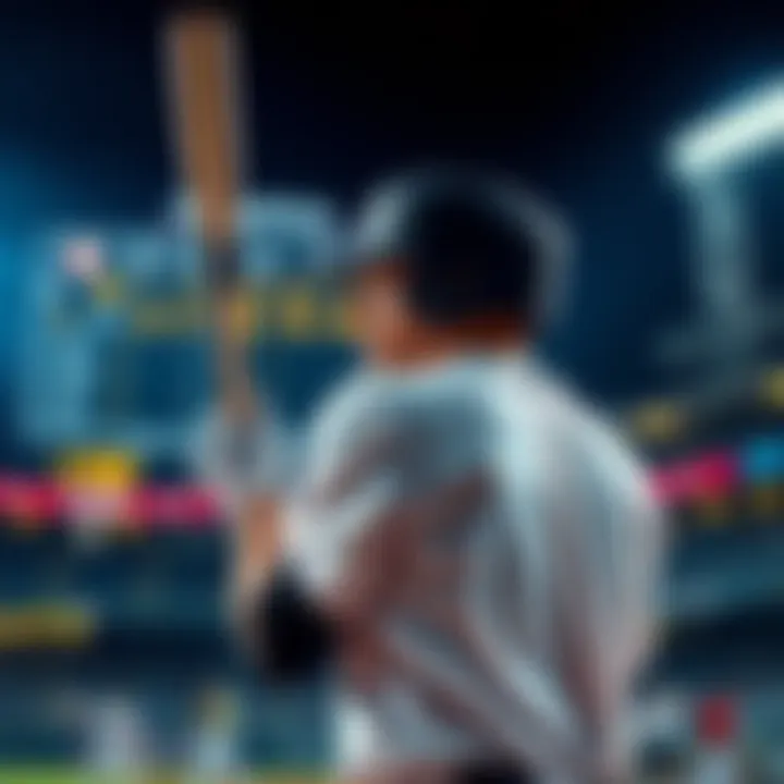 A baseball player at bat with a scoreboard in the background, symbolizing game strategy and betting insights.