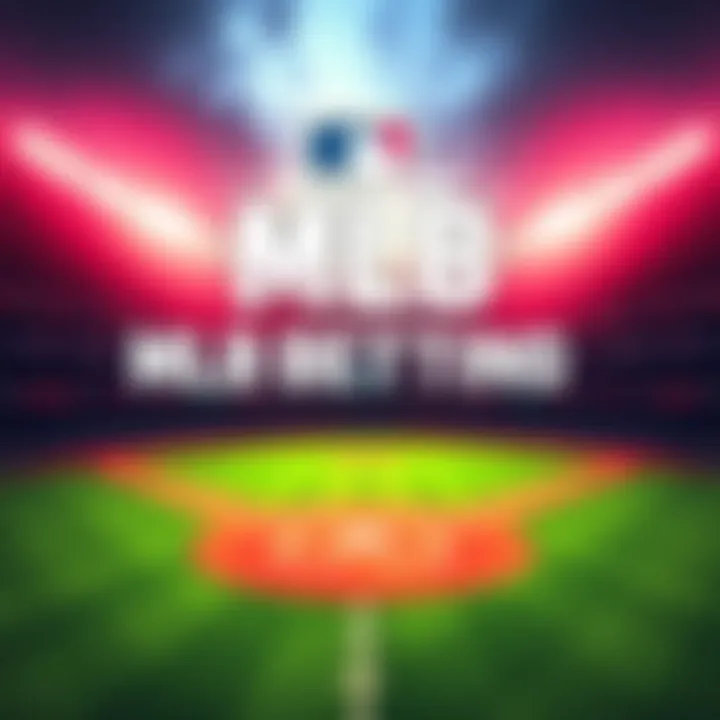 A visual of a baseball field with betting odds displayed, highlighting key strategies for MLB wagering.