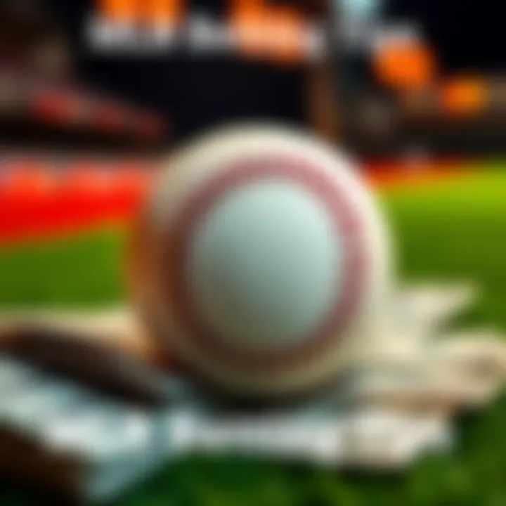 MLB Betting Tips A baseball with cash and betting slips, symbolizing winning bets in MLB.