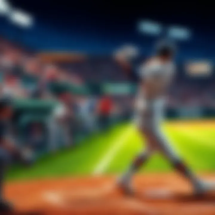 A baseball player hitting a home run during a game with fans cheering in the background.