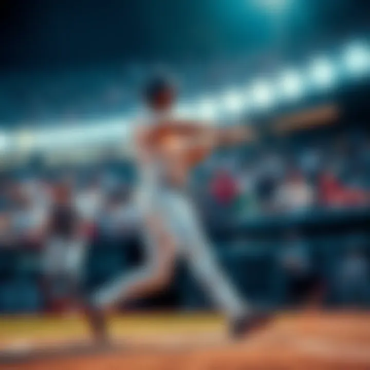 A player hitting a home run during an MLB game, with fans cheering in the background.