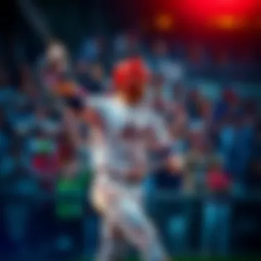 A baseball player celebrating after hitting a home run during a game, with fans cheering in the background.