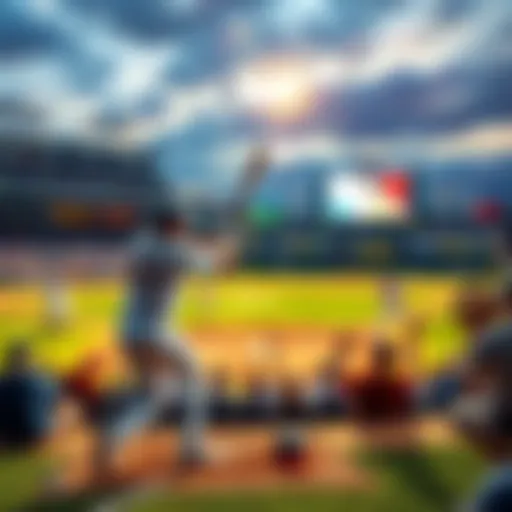 A collage of baseball players hitting home runs and fans cheering in the stands during a Major League Baseball game