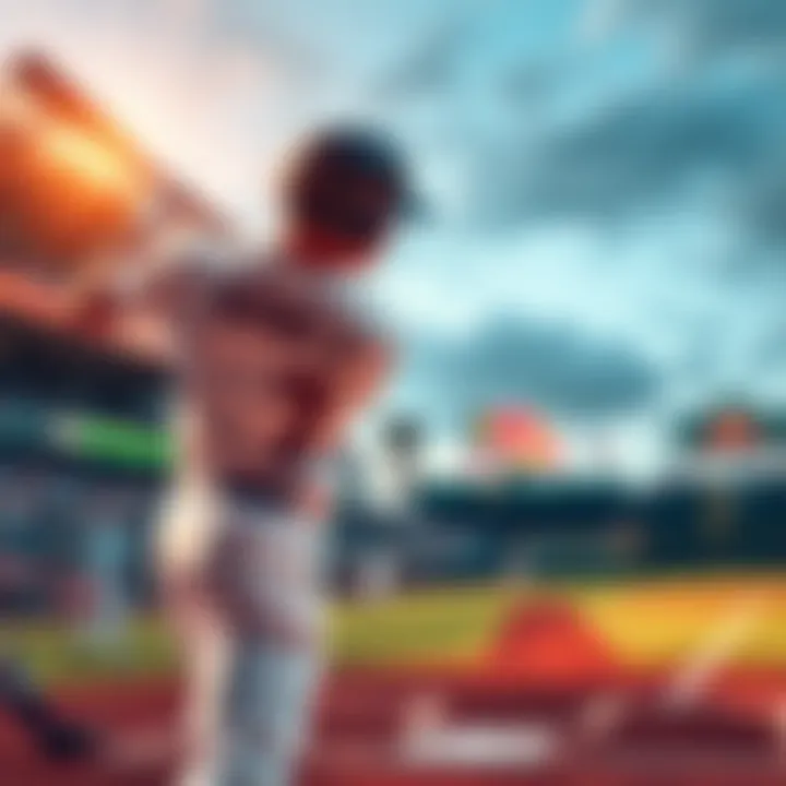 A baseball player swings at a pitch, hitting a home run during a game