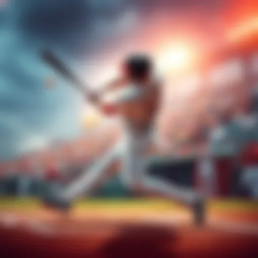 Baseball player hitting a home run during a game with fans cheering in the background
