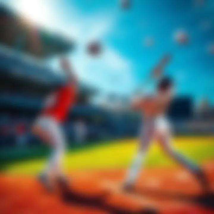 Baseball players in action during a game with fans in the stands