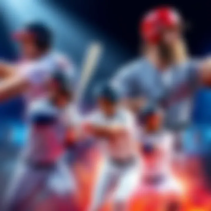 A collage of MLB players in action with betting slips and odds displayed