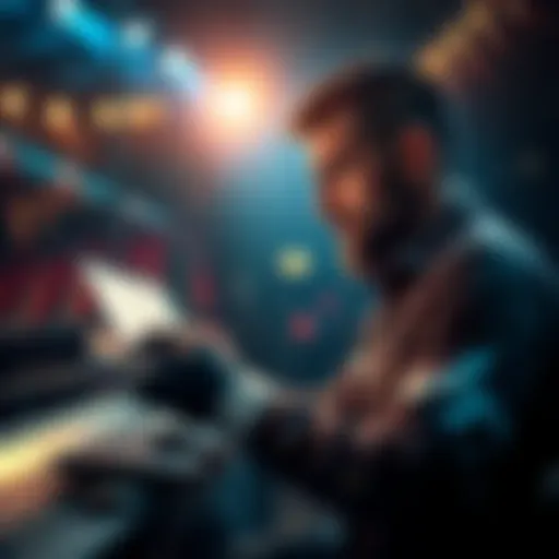 A person analyzing fight statistics and betting odds for MMA matches.