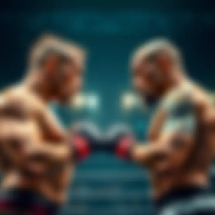 Two MMA fighters facing each other in a ring, showcasing intense competition at UFC Houston