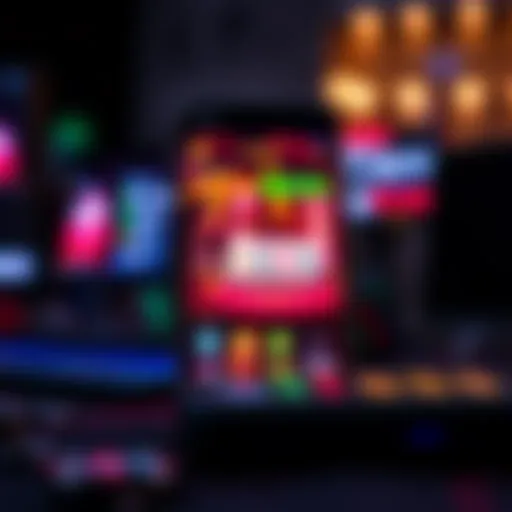 A phone displaying the mobile version of Coinpoker's gaming interface, with vibrant graphics and user-friendly layout.