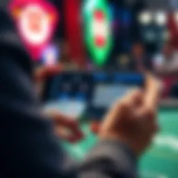 A person using a mobile app for GTO poker practice, showing cards and strategy charts.