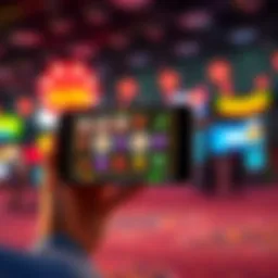A person playing a mobile slot game on a smartphone, showing excitement and anticipation.