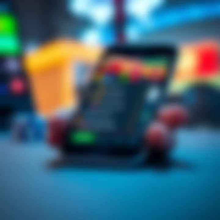 Close-up of a mobile phone with a gambling app open, showing a betting interface