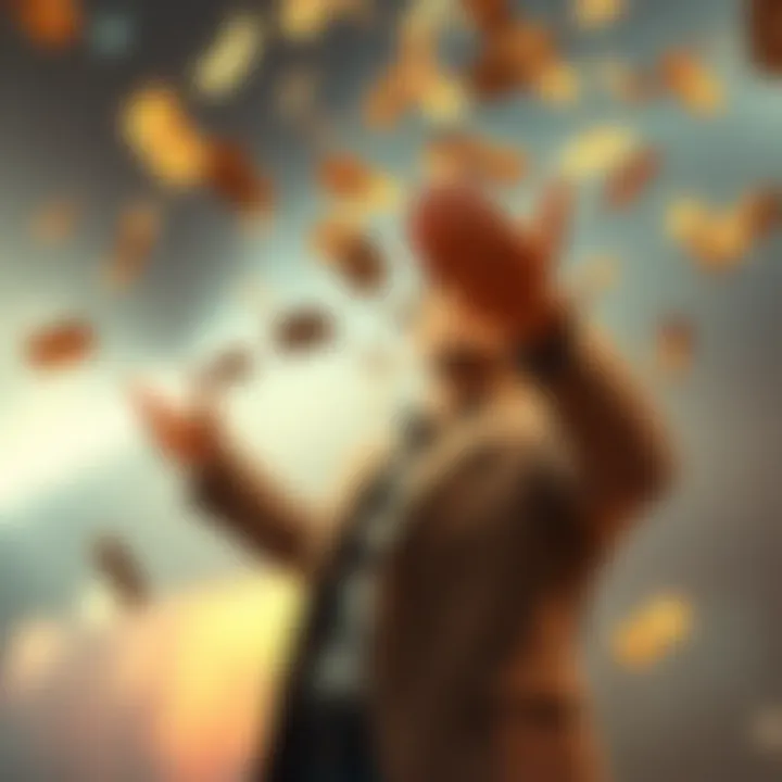 A person throwing cash into the air symbolizing reckless spending