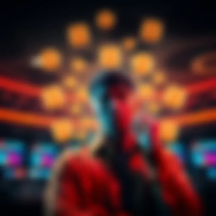 A person thinking about strategies to reclaim lost money from a gambling platform, with multiple account icons or symbols around them.