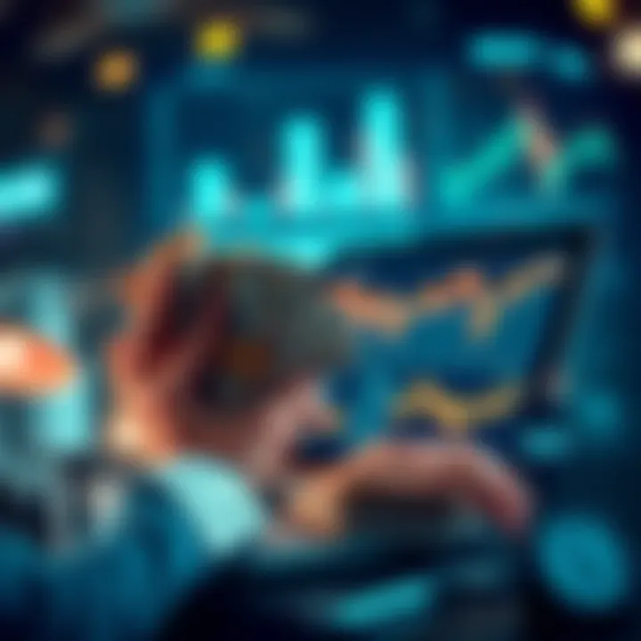 Money Strategies A person counting cash while looking at a laptop with financial charts.