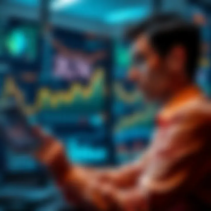 A person reviewing financial charts and graphs, looking optimistic about potential earnings in Plat 4