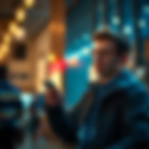 A person checking their bank account while looking hopeful about a second monthly payout.