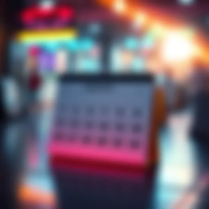 Calendar showing dates for monthly updates and highlights