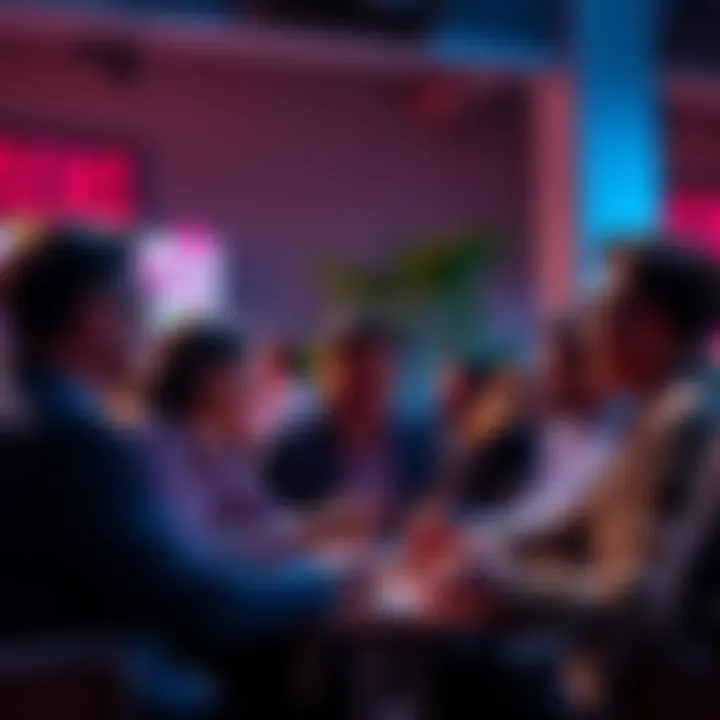 A group of people engaged in a conversation about monthly bonuses, sharing their experiences and thoughts.