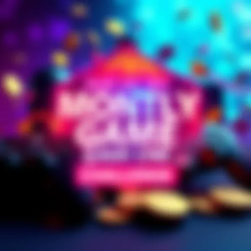 A colorful graphic showcasing gaming elements like controllers and coins, inviting participants to guess a game for cash prizes.