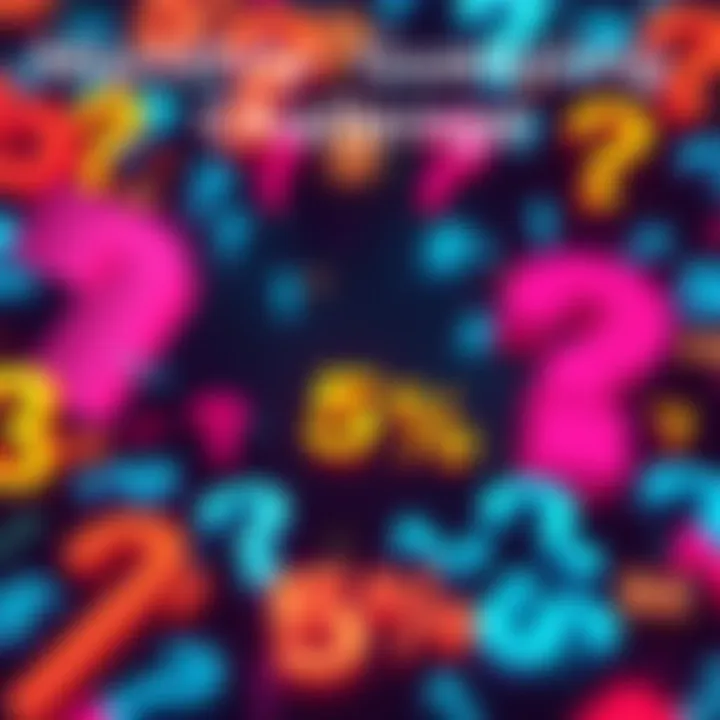 A colorful graphic showing numbers and question marks, inviting people to guess the total amount for a chance to win 5%.